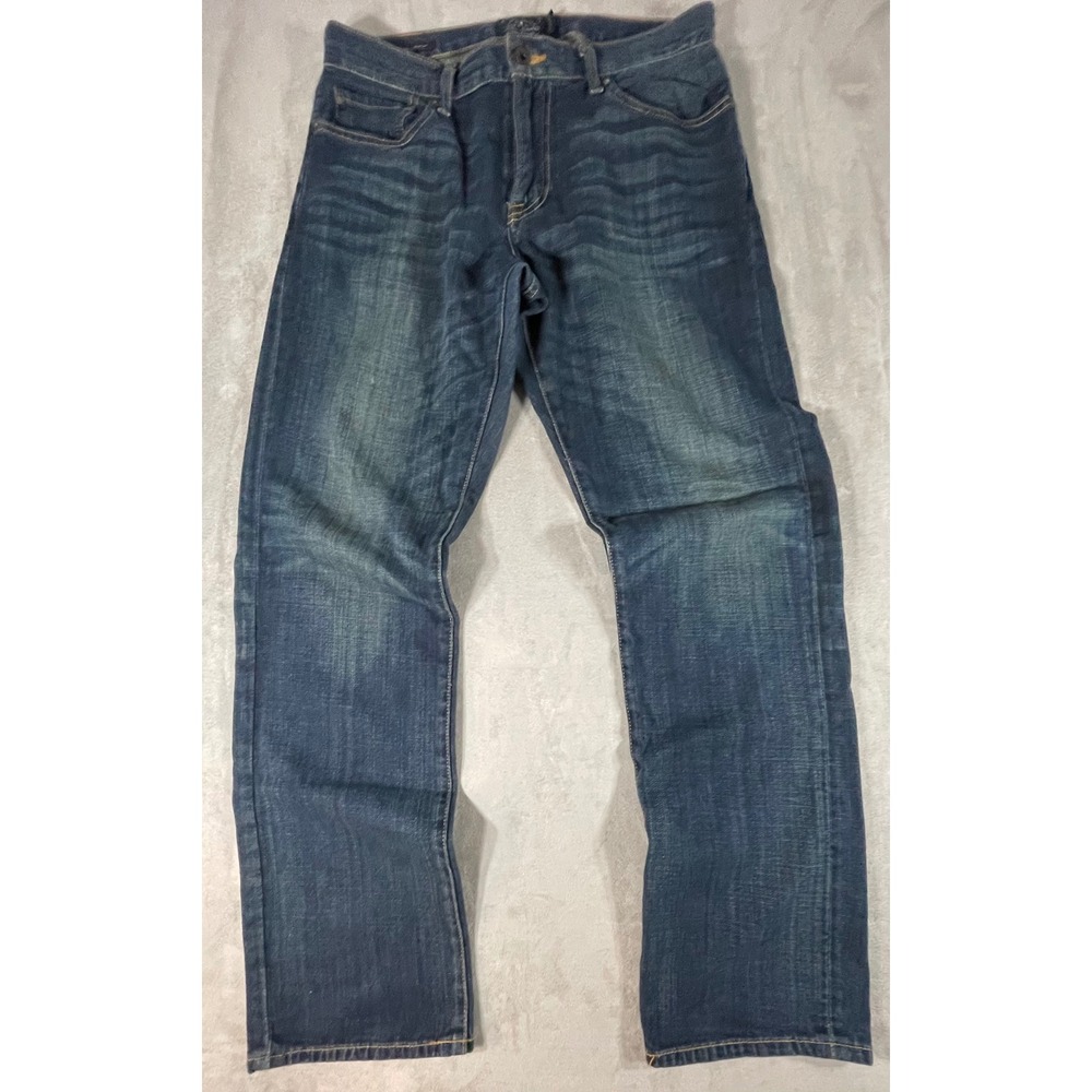 Lucky Brand 221 Original Straight Jeans Mens 32x32 Blue Good Whiskered Denim